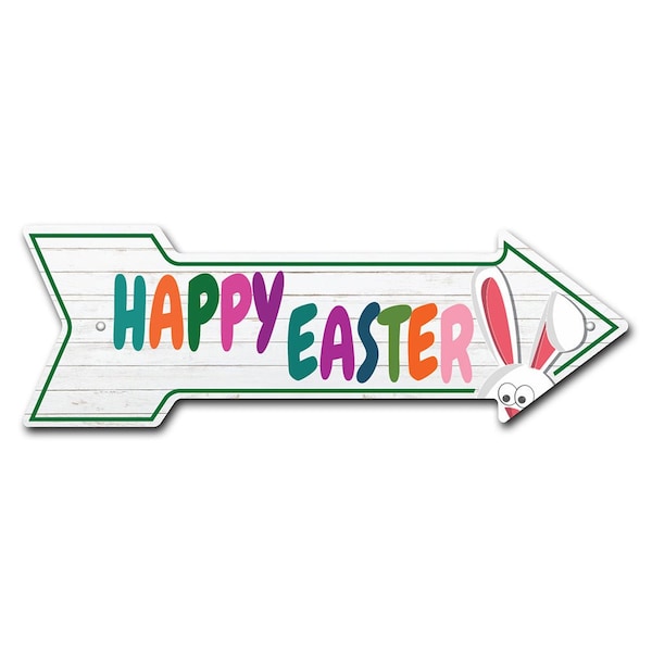 Signmission Happy Easter Arrow Sign Funny Home Decor 30in Wide P-ARROW10-999831 - main